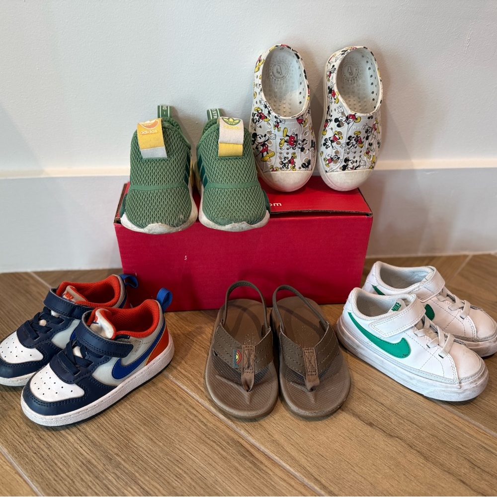 Toddler Sneakers - Size 6 - Nike Disney Native Adidas - 5 pairs